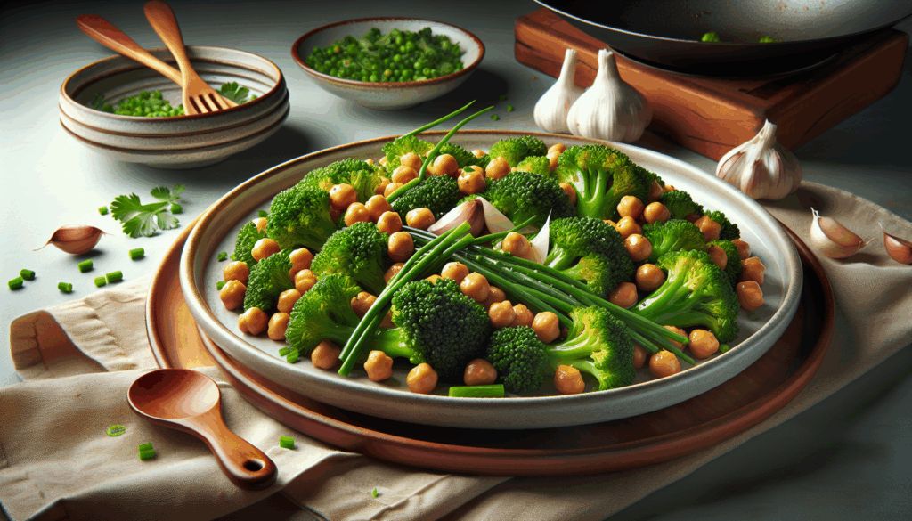 Garlic Broccoli Stir Fry with Chickpeas