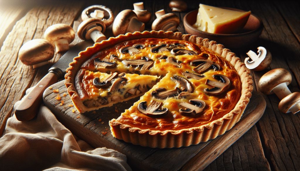 Mushroom Quiche with Gruyere Cheese