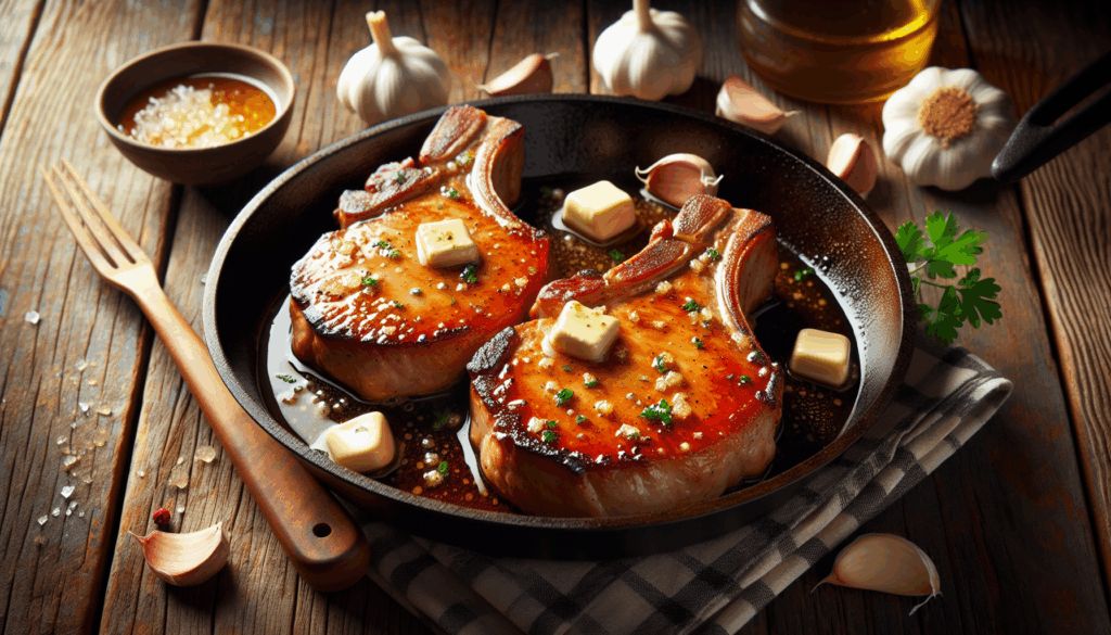 Garlic Butter Pan Seared Pork Chops