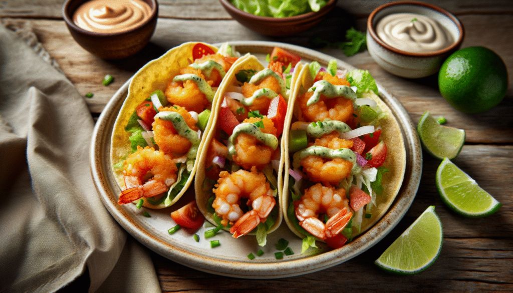 Wasabi Battered Shrimp Tacos