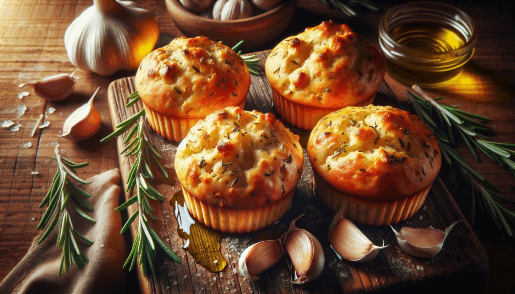 Garlic Rosemary Focaccia Muffins