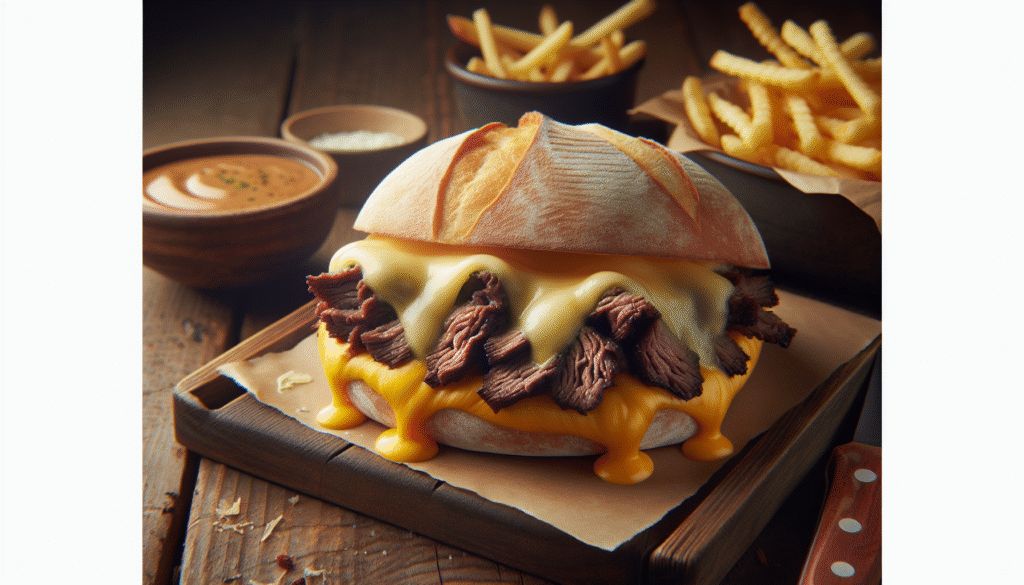 Cheesy Hot Beef Sandwich