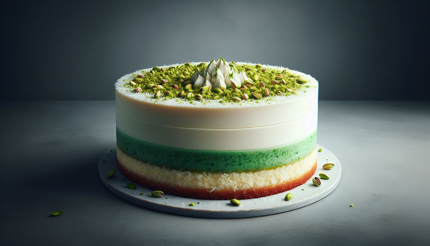 Coconut and Pistachio Pudding Cake