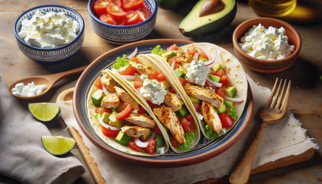 Greek Chicken Tacos with Whipped Feta