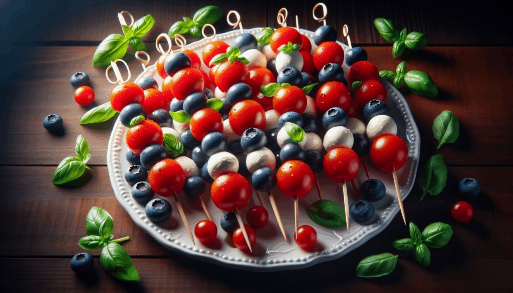 Red, White and Blue Caprese Skewers