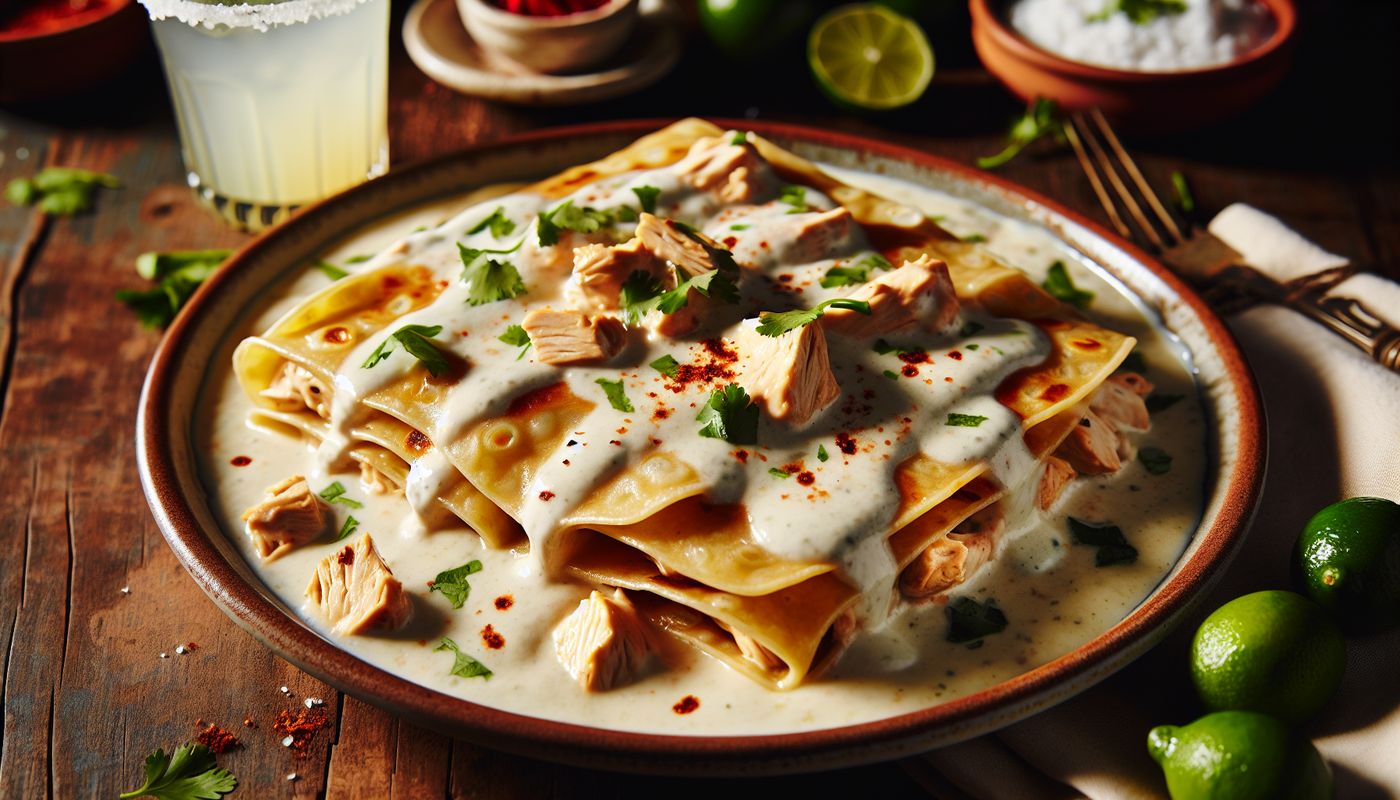 Creamy Chicken Enchiladas Suizas