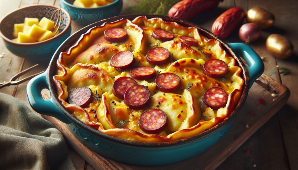 Pierogi Casserole with Kielbasa