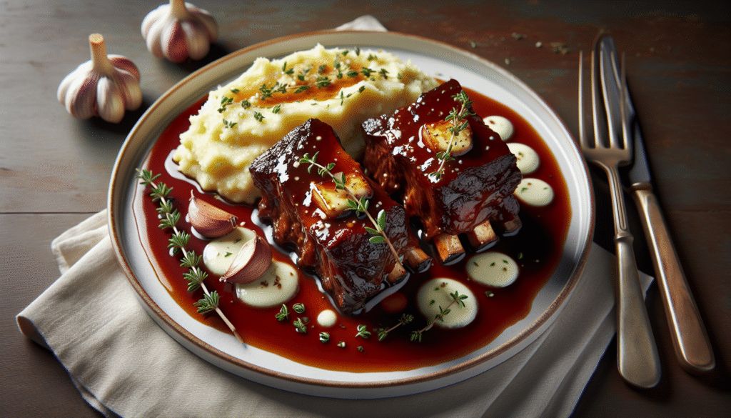 Braised Short Ribs with Red Wine & Garlic Mash