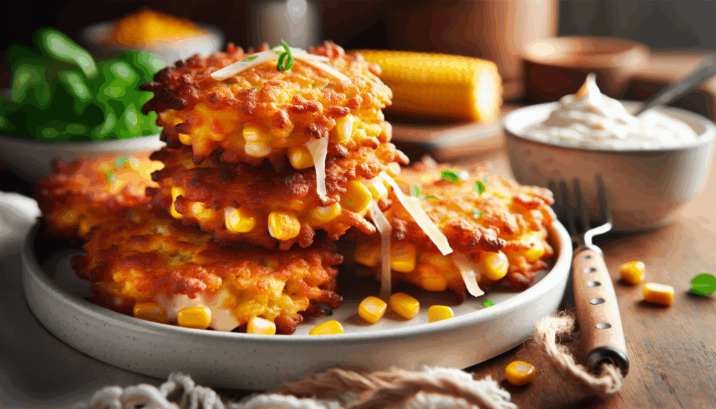 Crispy Cheesy Corn Fritters