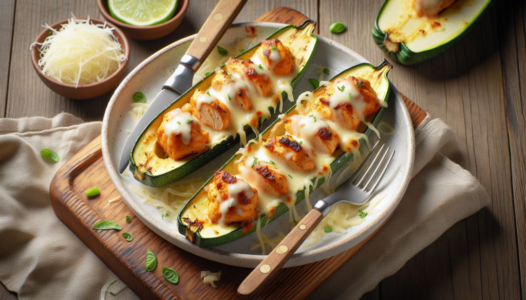 Keto Chicken Parmesan Zucchini Boats