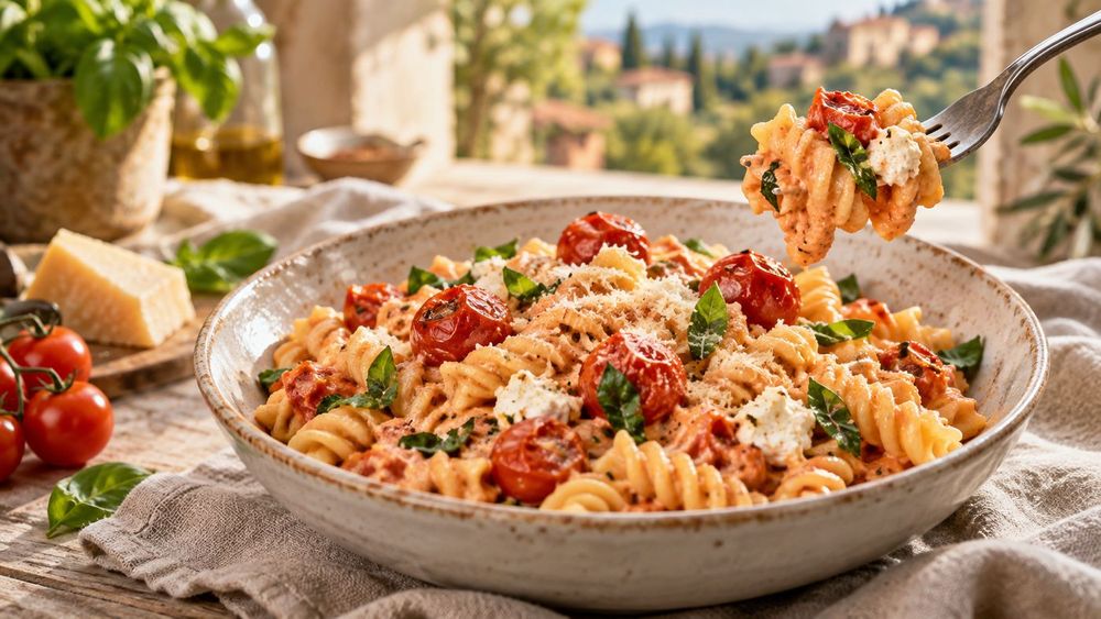 Baked Goat Cheese Pasta