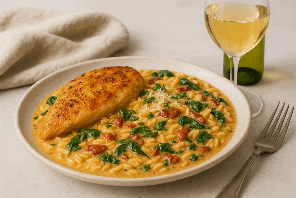 Creamy Tuscan Chicken Orzo