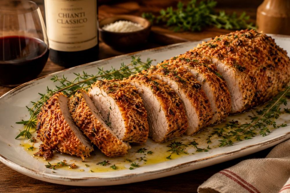 Crispy Garlic Parmeson Pork Tenderloin