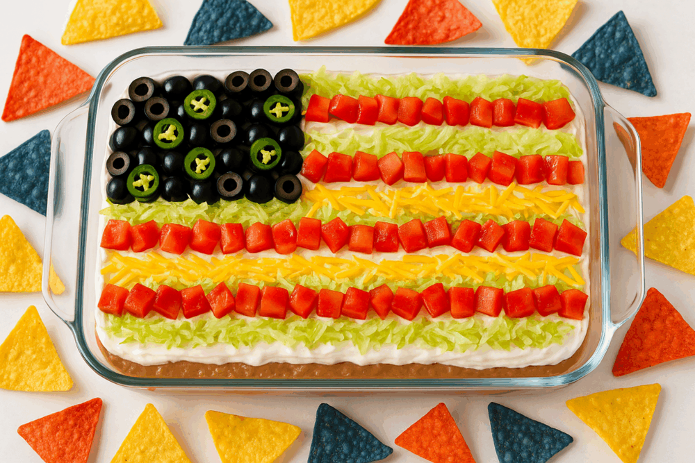 American Flag Layered Taco Dip