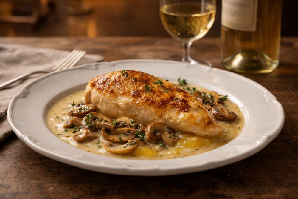 Chicken in White Wine Sauce
