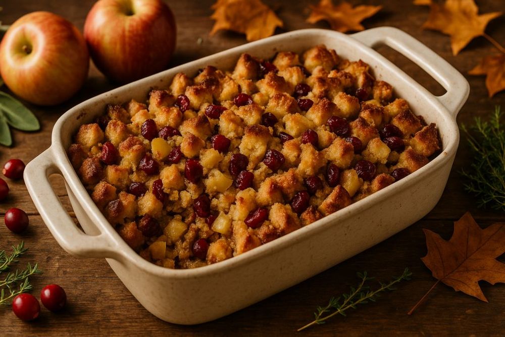 Cranberry Apple Stuffing Bake