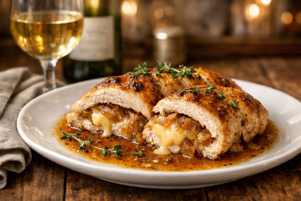 French Onion Stuffed Chicken Breast