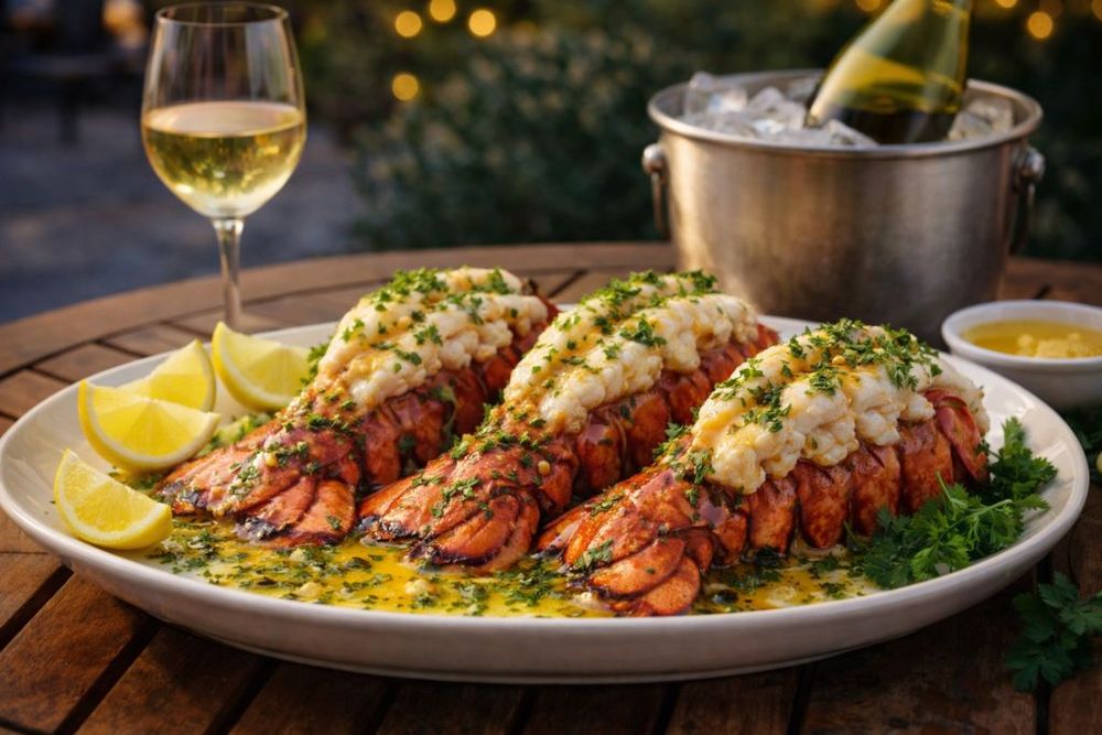 Lobster Tail with Garlic Herb Butter
