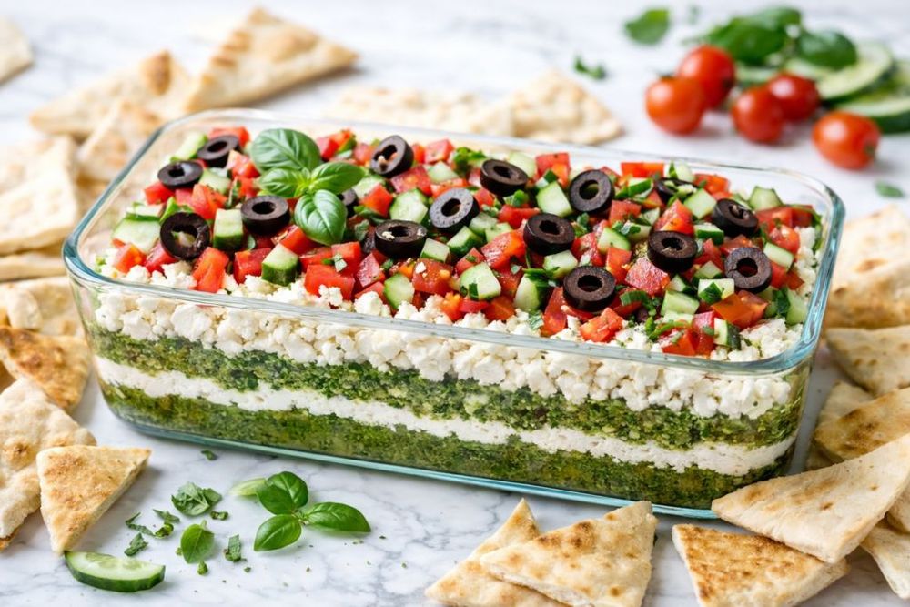 Pesto and Feta Layer Dip