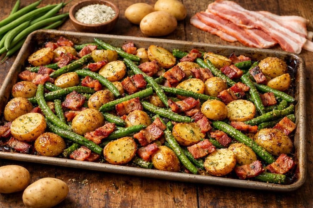 Ranch Green Beans and Potatoes with Bacon