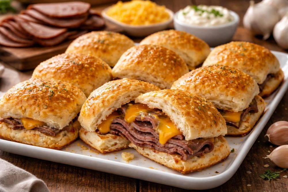 Roast Beef and Cheese Stuffed Biscuits
