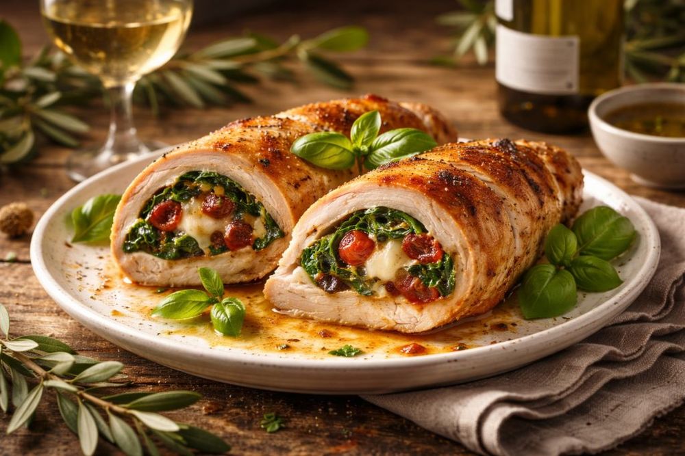 Stuffed Chicken Breast with Spinach and Sun-Dried Tomatoes