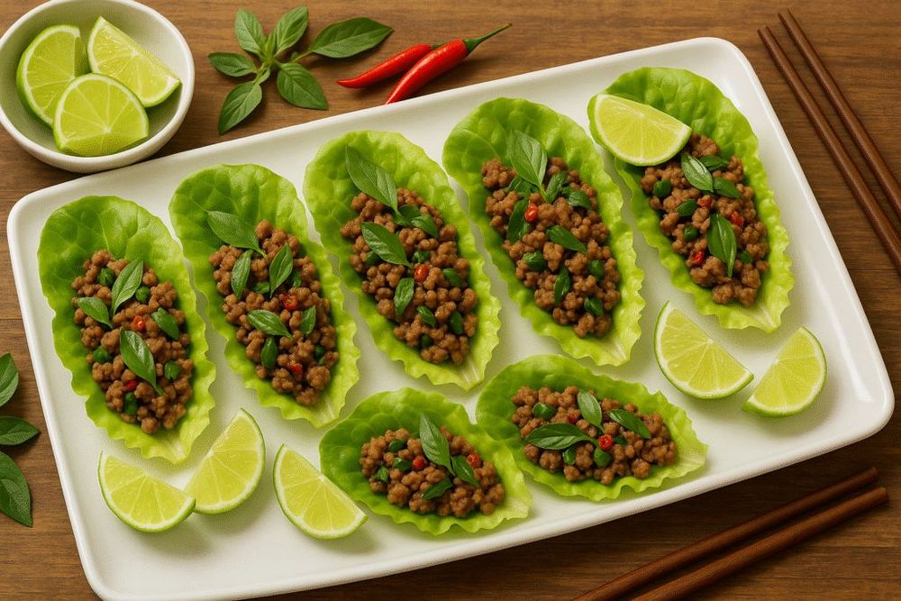 Thai Basil Beef Rolls