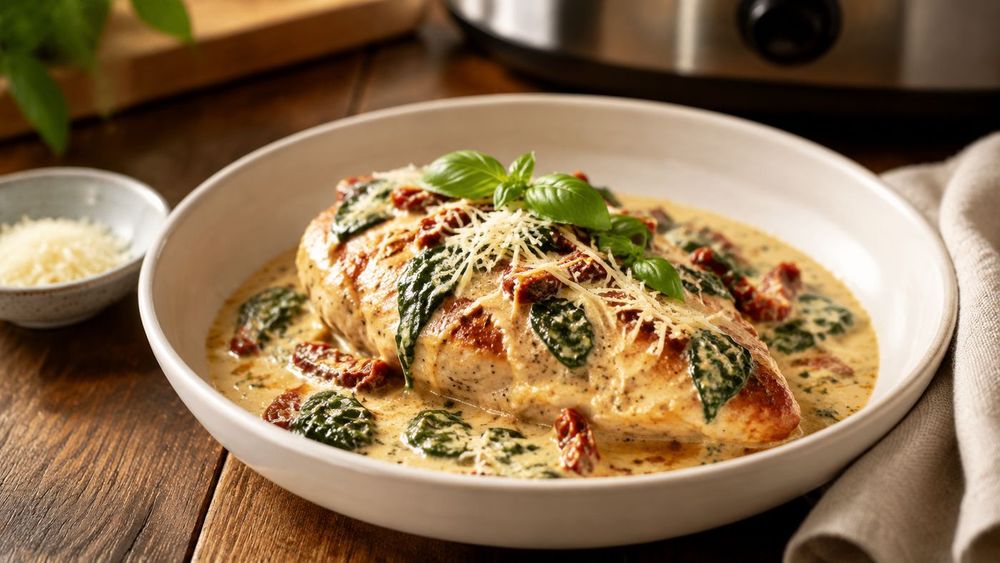 Slow Cooker Tuscan Garlic Chicken