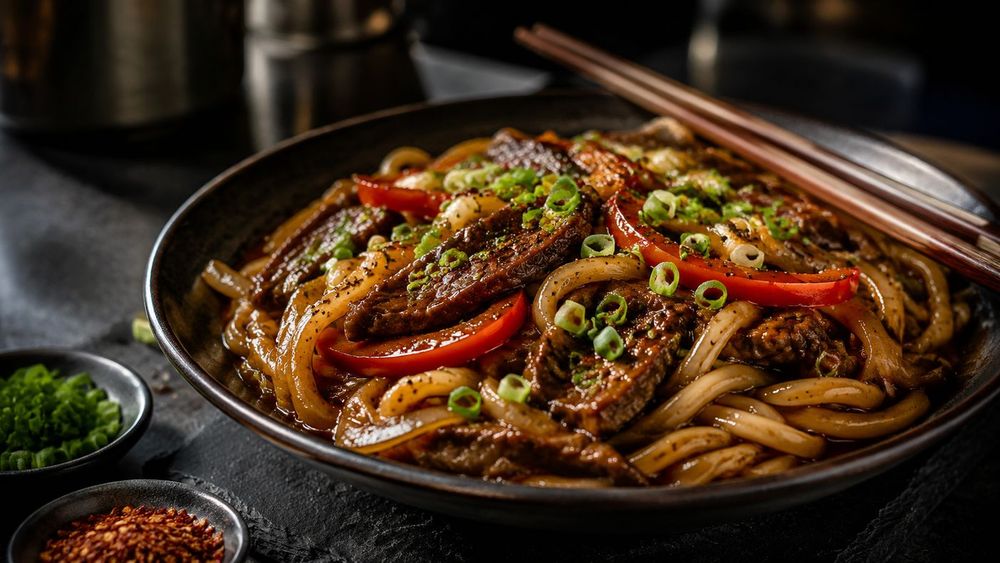 Quick & Easy Black Pepper Beef Udon