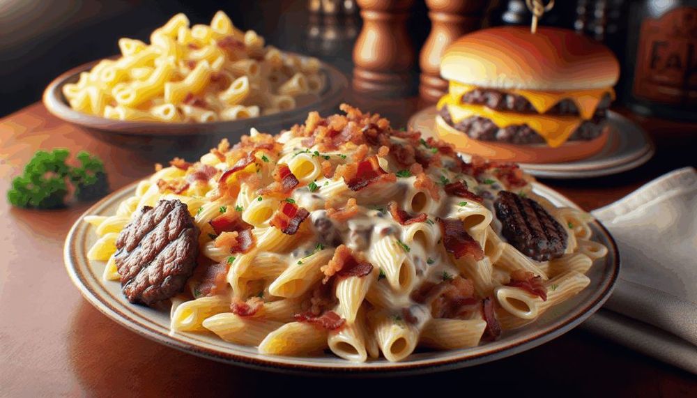 Loaded Bacon Cheeseburger Alfredo Pasta