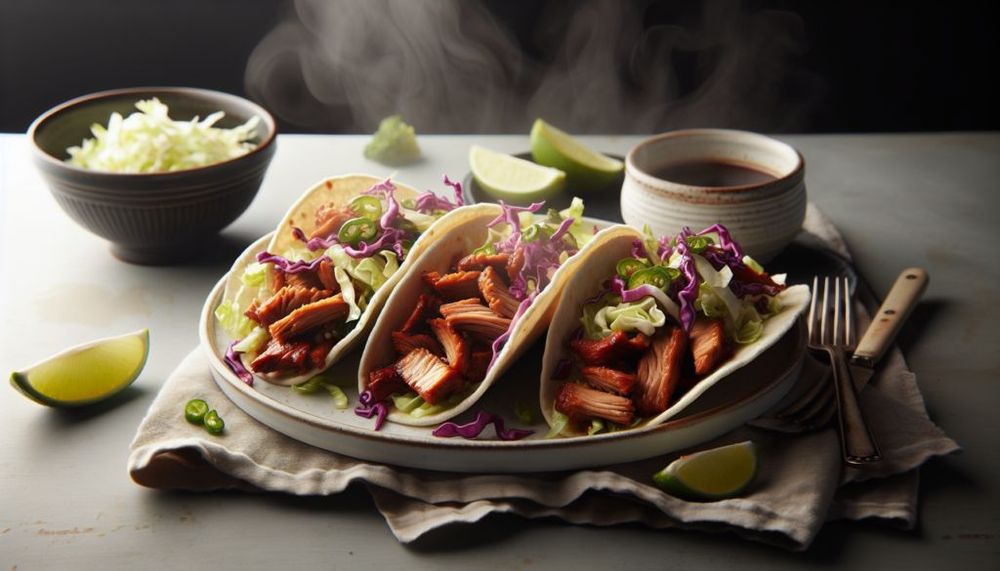 Slow Cooker Asian Pork Tacos with Cabbage Slaw
