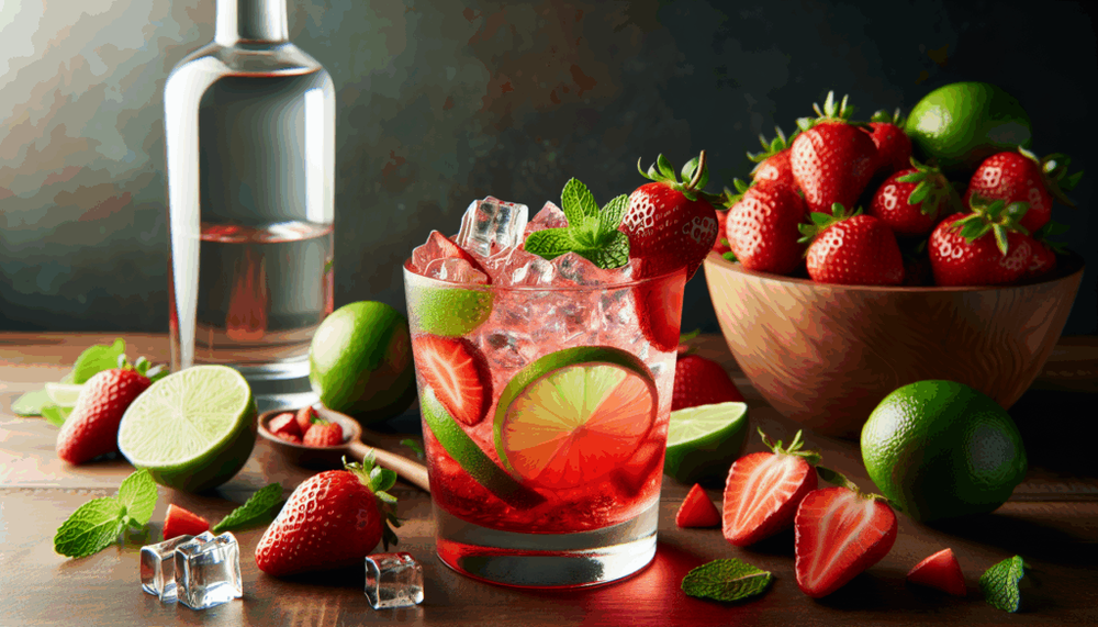 Strawberry Lime Vodka Smash