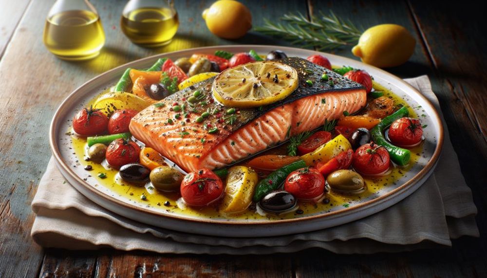Mediterranean Salmon Bake