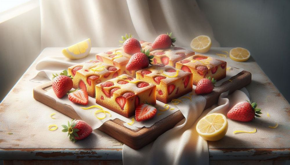 Strawberry & Lemon Blondies
