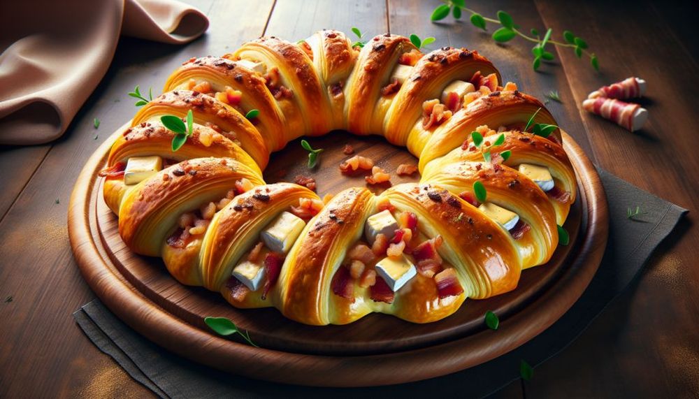 Bacon Brie Crescent Wreath