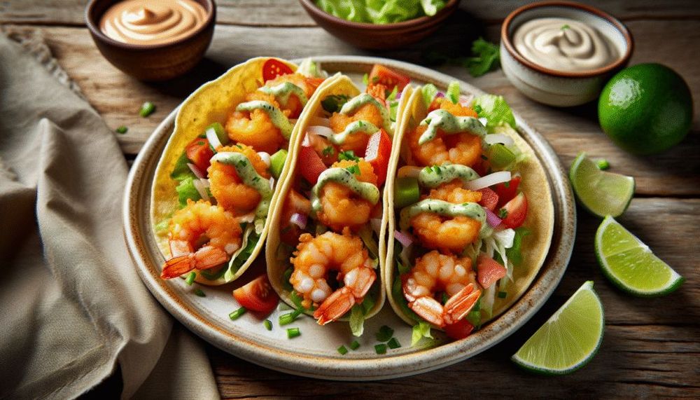 Wasabi Battered Shrimp Tacos