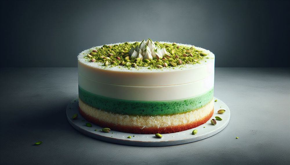 Coconut and Pistachio Pudding Cake