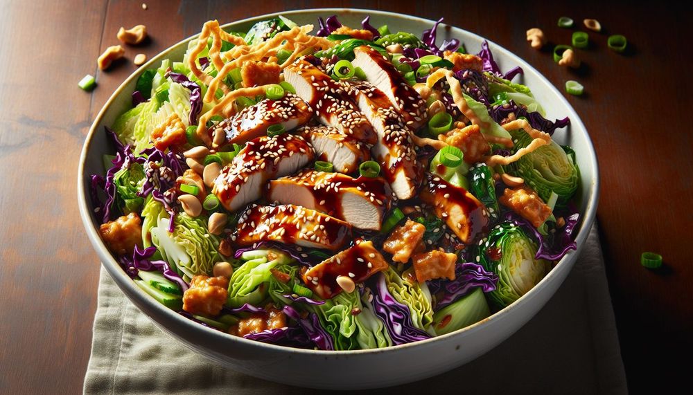 Sesame Chicken Cabbage Crunch Salad