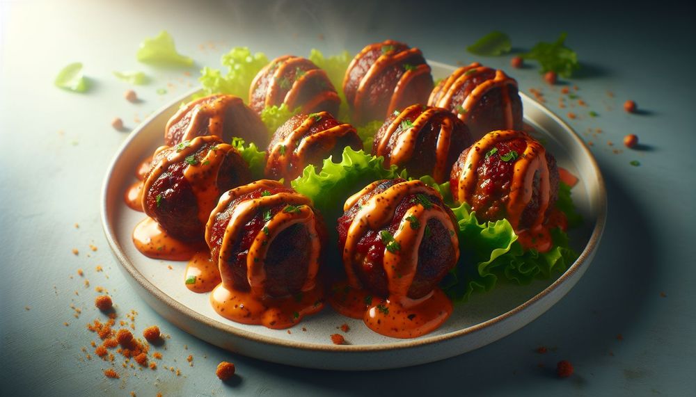 Reuben Balls with Spicy Thousand Island Dressing