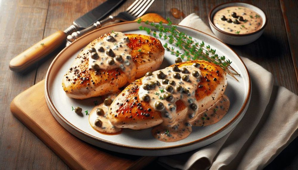 Chicken Breasts in Caper Cream Sauce