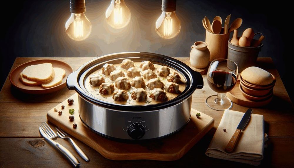 Crockpot Meatball Stroganoff