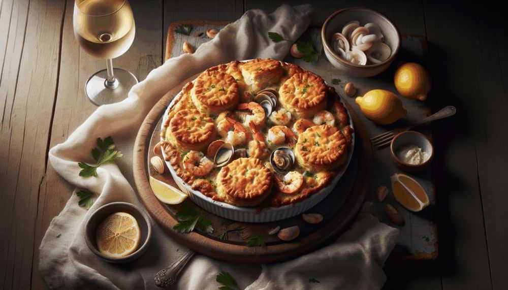 Cheddar Bay Biscuit Seafood Pot Pie