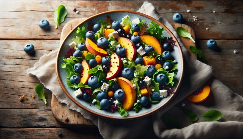 Blueberry Peach Feta Salad