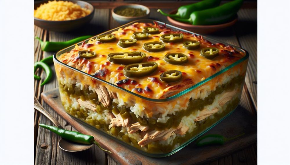 Green Chile Chicken and Rice Casserole
