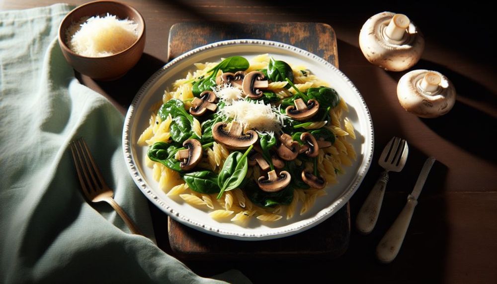 Spinach Mushroom Orzo