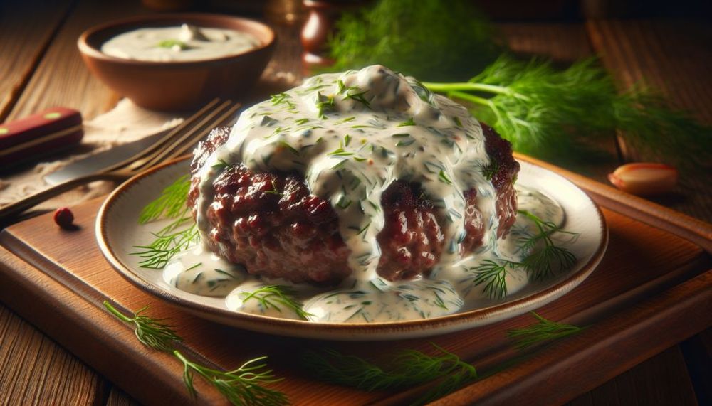 Hamburger Steak in Creamy Dill Sauce