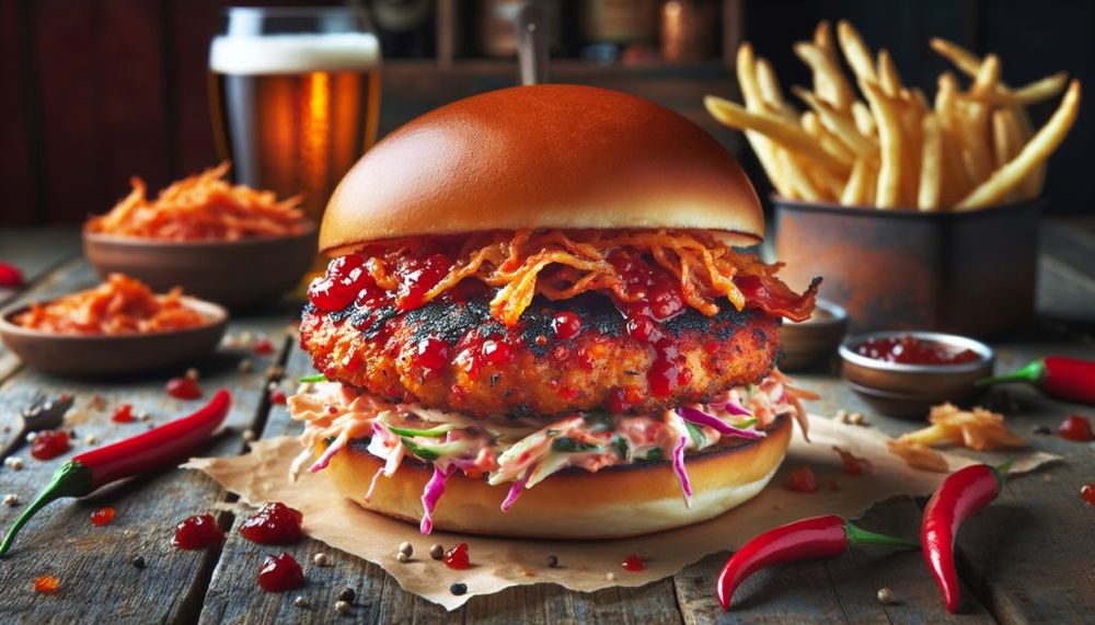 Gochujang Chicken Burgers with Kimchi Bacon Jam