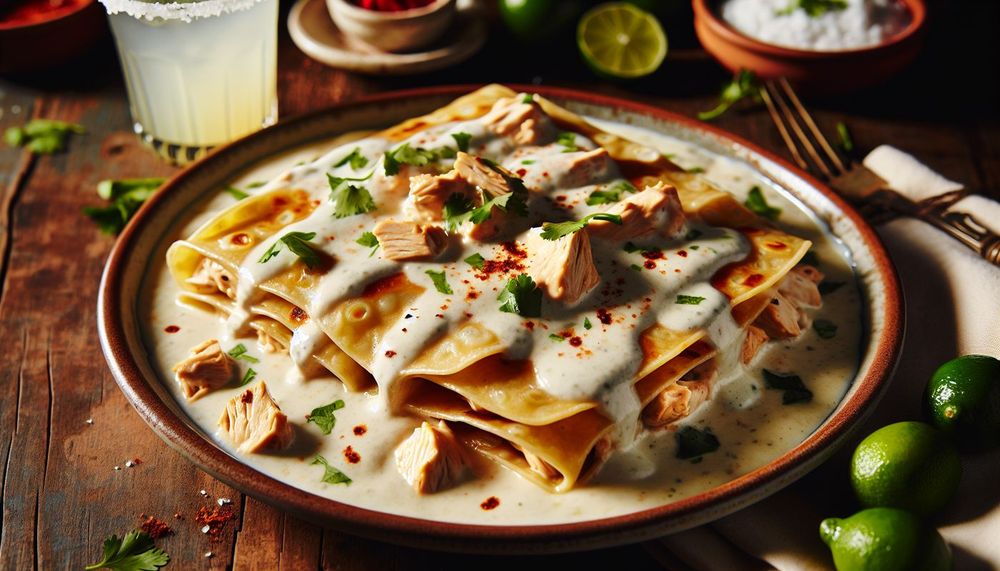 Creamy Chicken Enchiladas Suizas