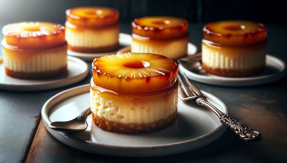 Mini Pineapple Upside-Down Cheesecakes