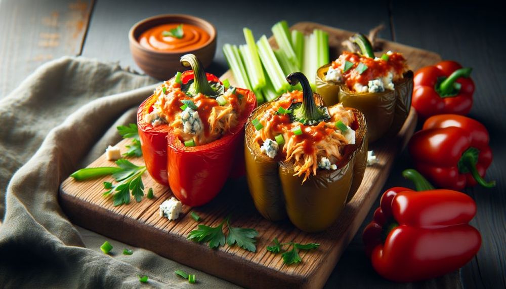 Buffalo Chicken Stuffed Peppers